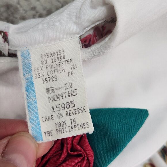 Baby Togs vintage rose floral collar romper size 6-9 months - Picture 2 of 11